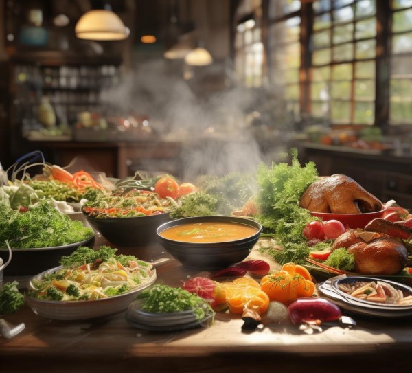 二月份食堂,新鲜食材搭配,传统节日美味体验